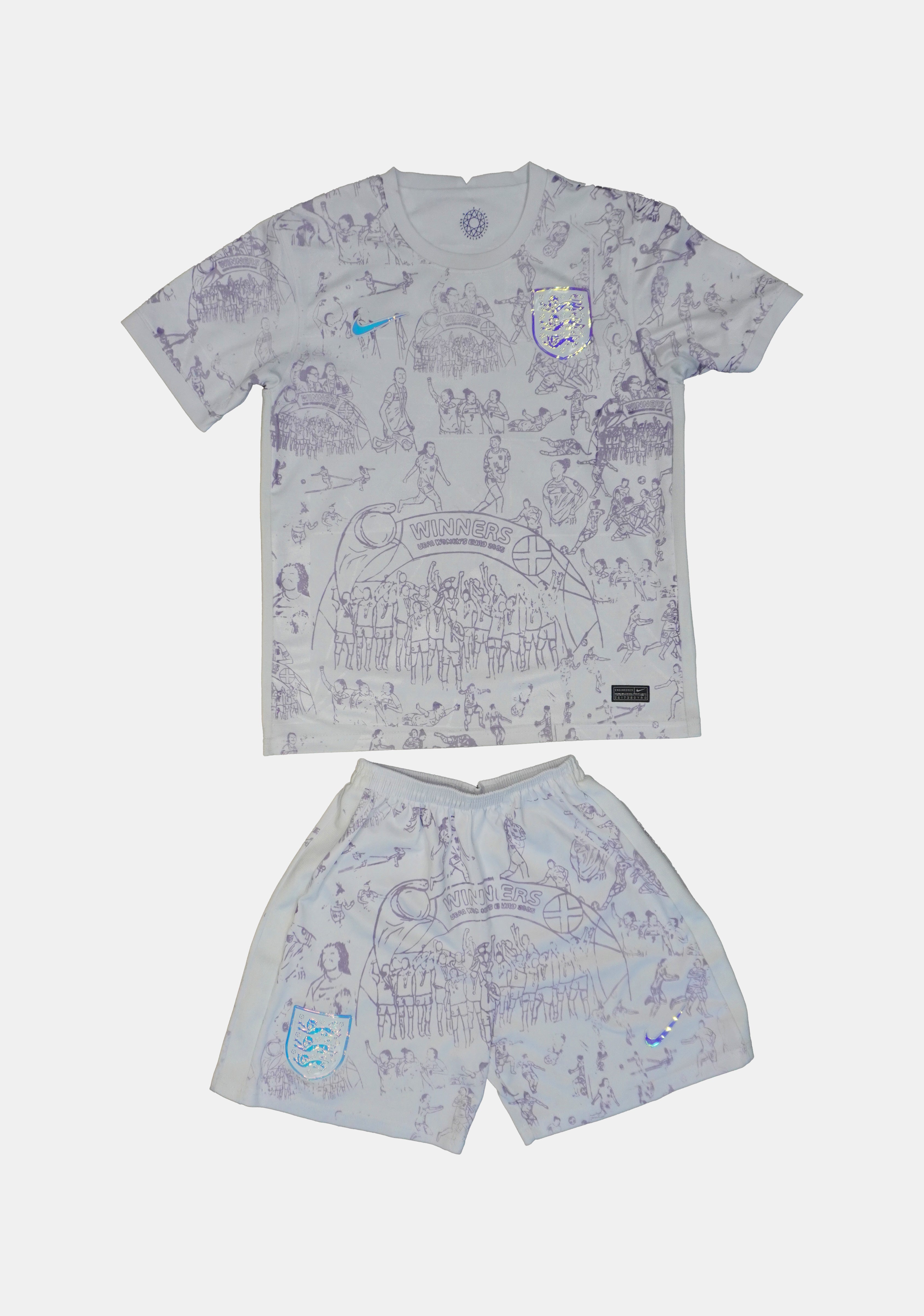 Custom England Nike 2022/23 Women's Home shirt and shorts