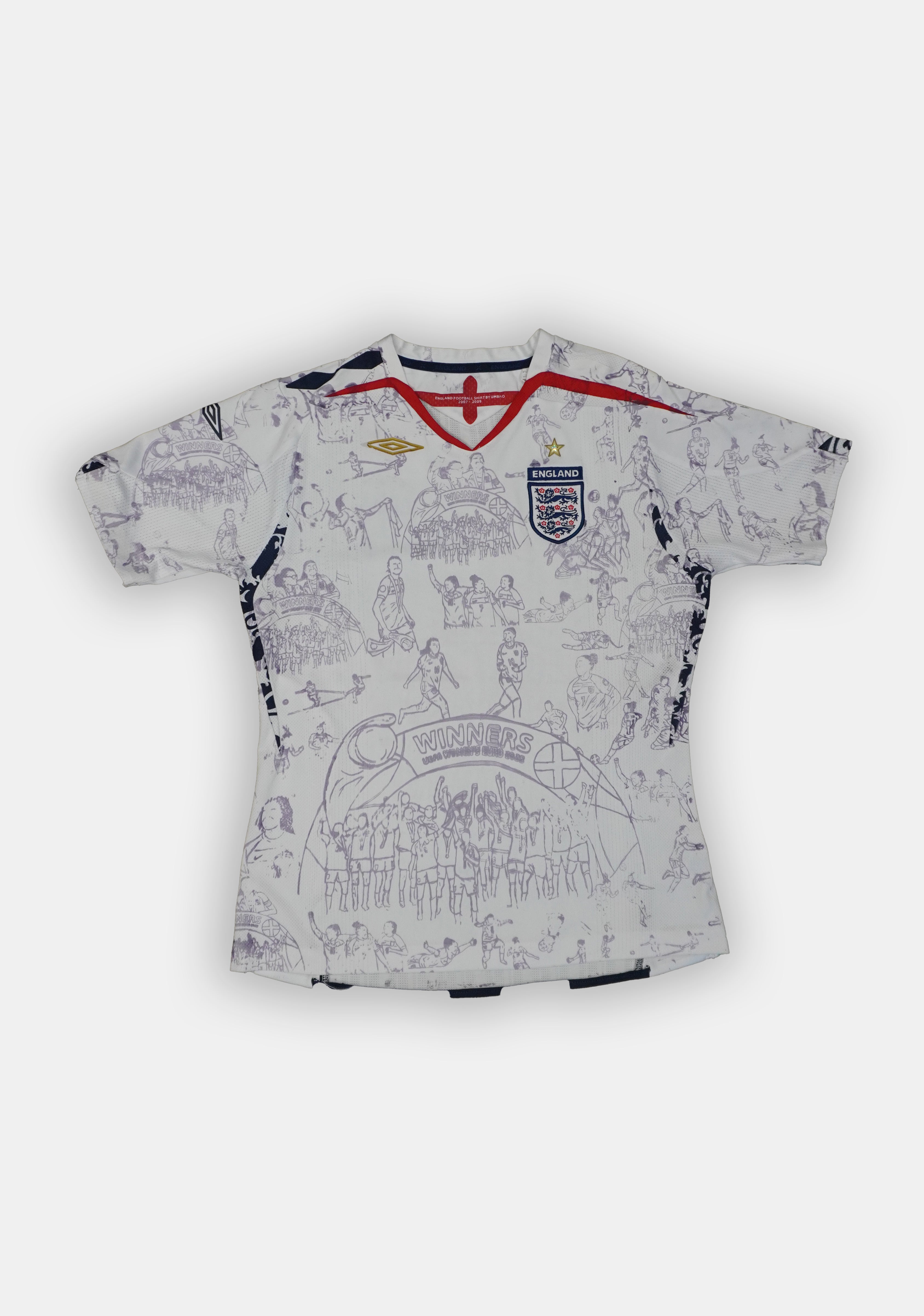 Custom Umbro England 2007/09 home shirt