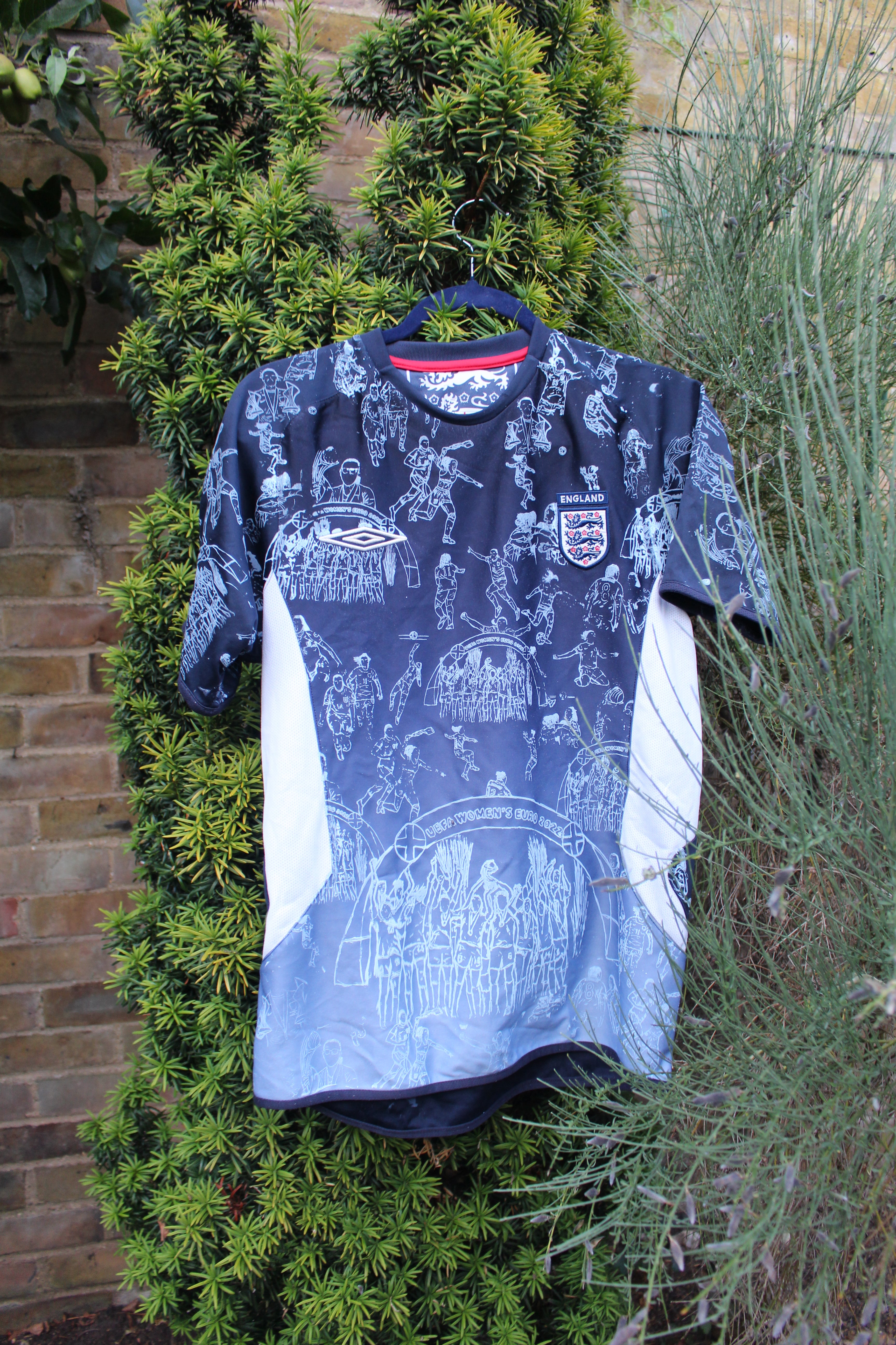 Custom England shirt with women's euros print
