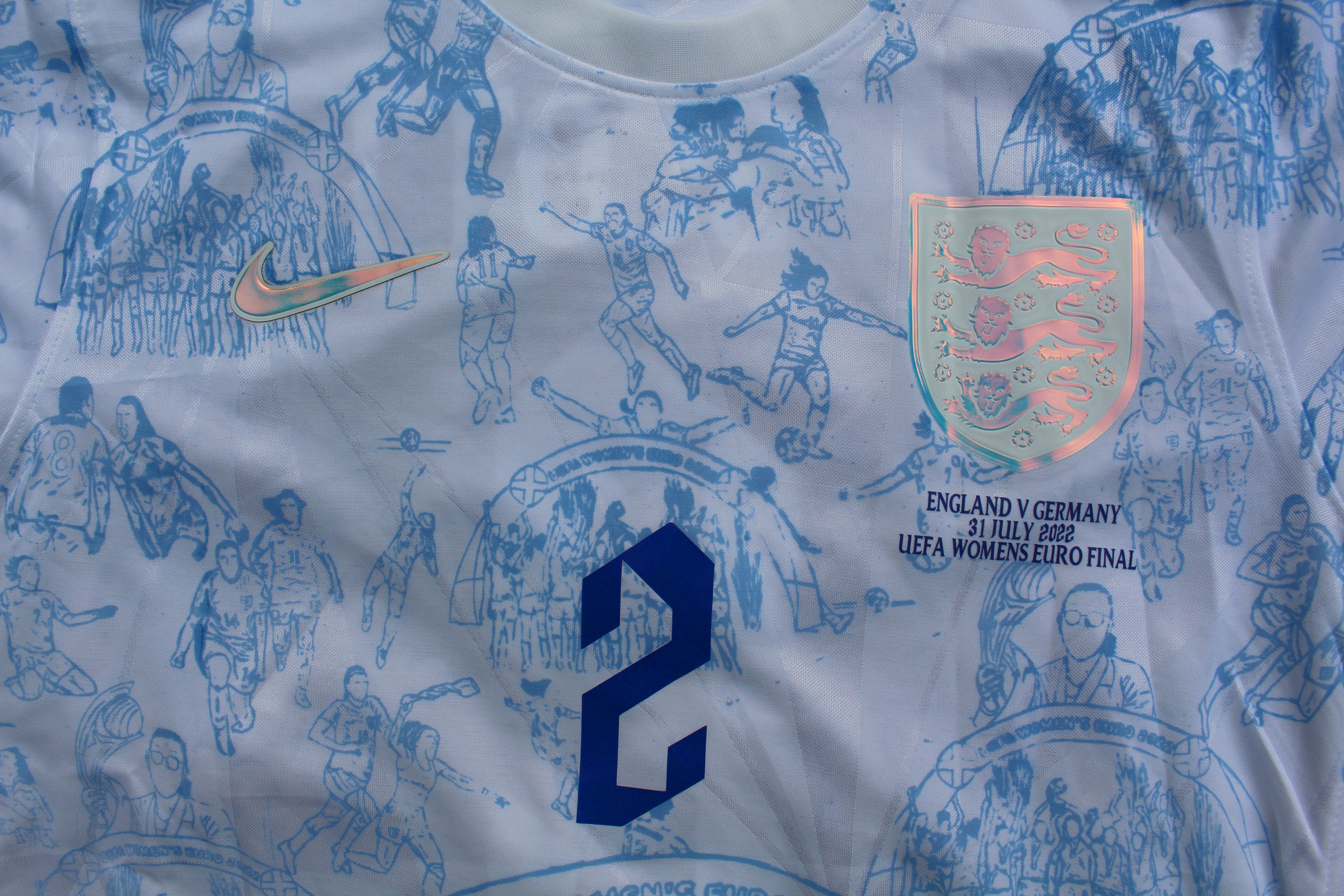 Custom England Women's Home Shirt 2022/23 J.Scott #2