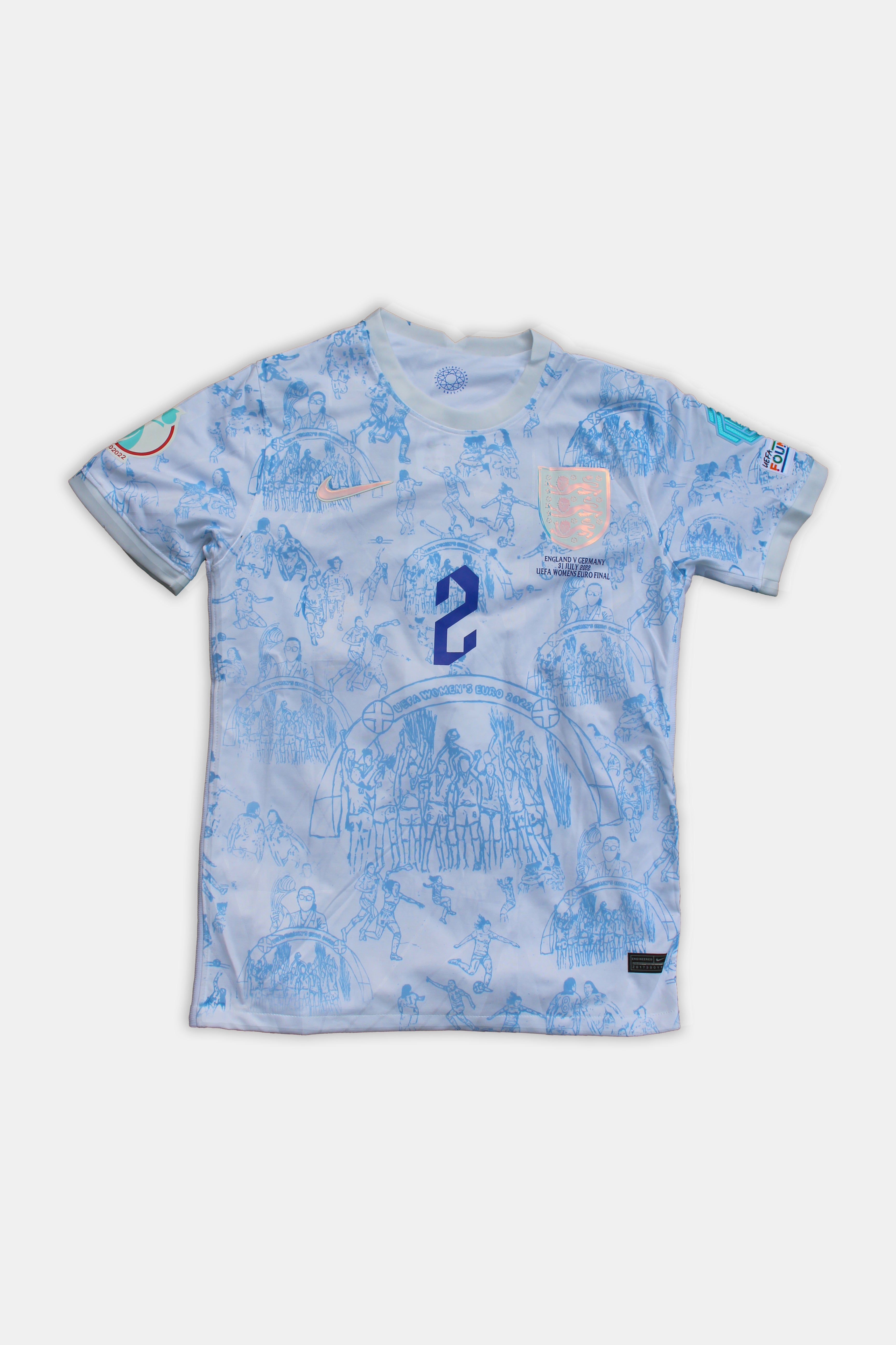Custom England Women's Home Shirt 2022/23 J.Scott #2