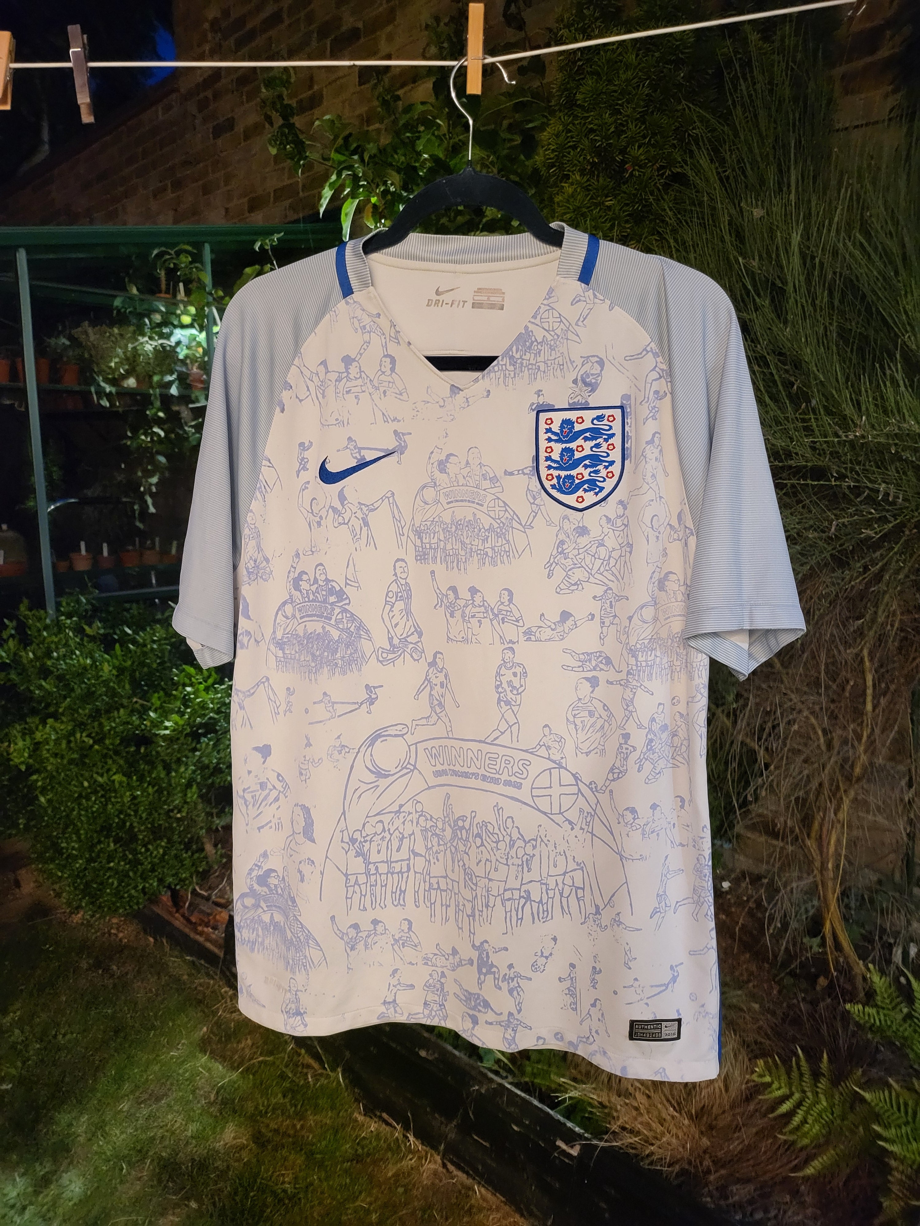 Custom England 2016/17 Nike Home Shirt