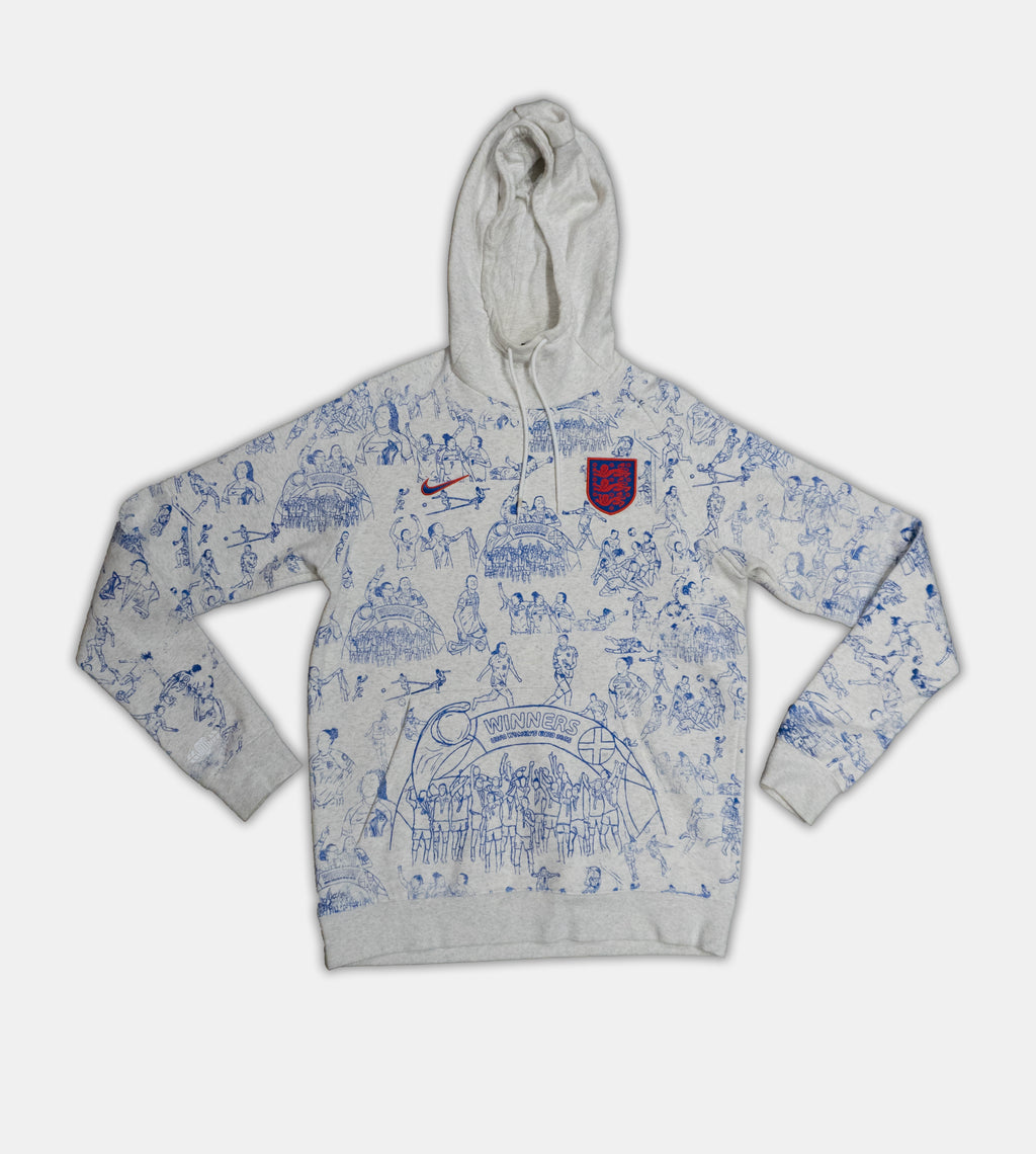 Custom Nike England Hoodie Medium