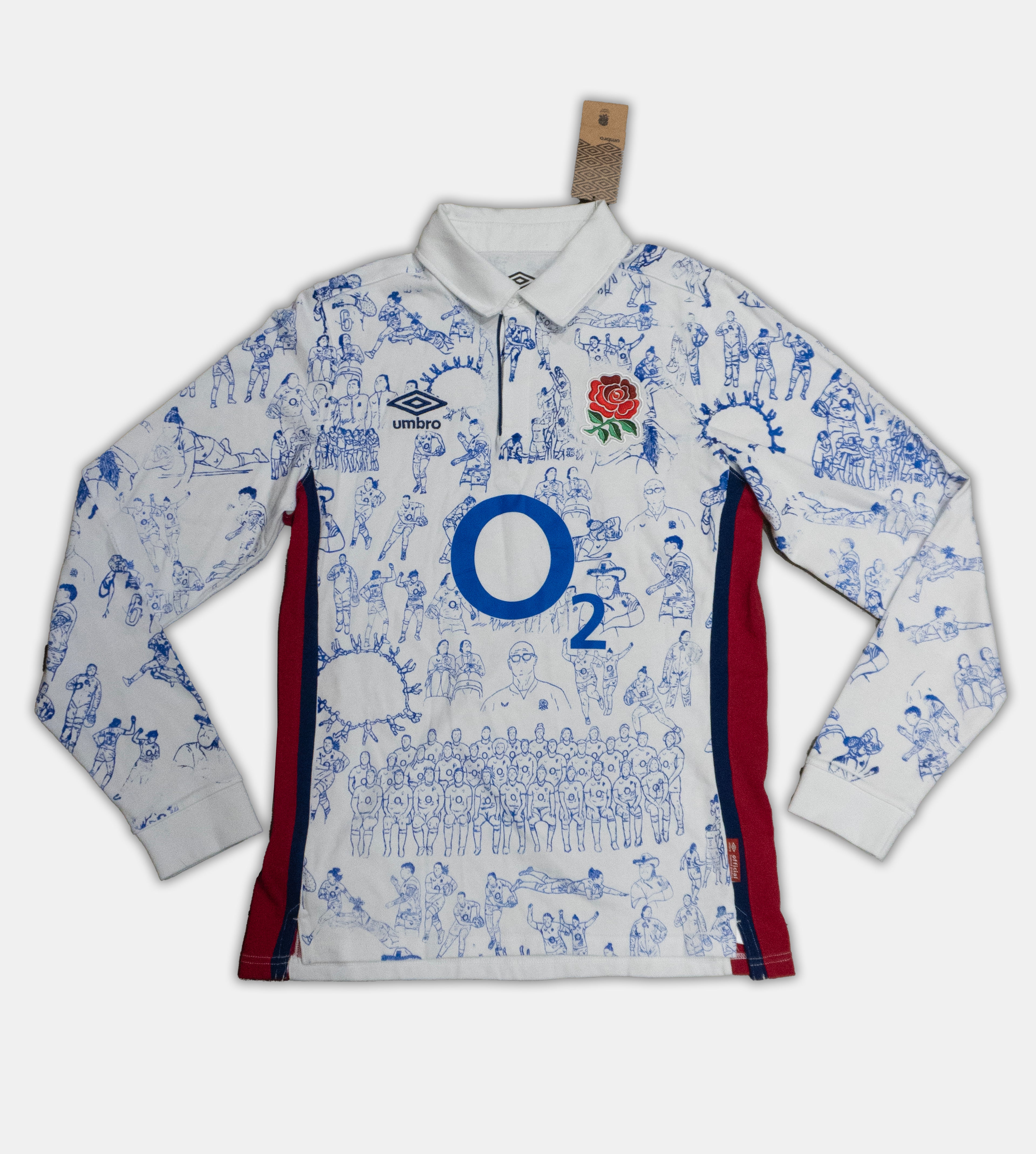 Custom Umbro cotton England rugby top Medium