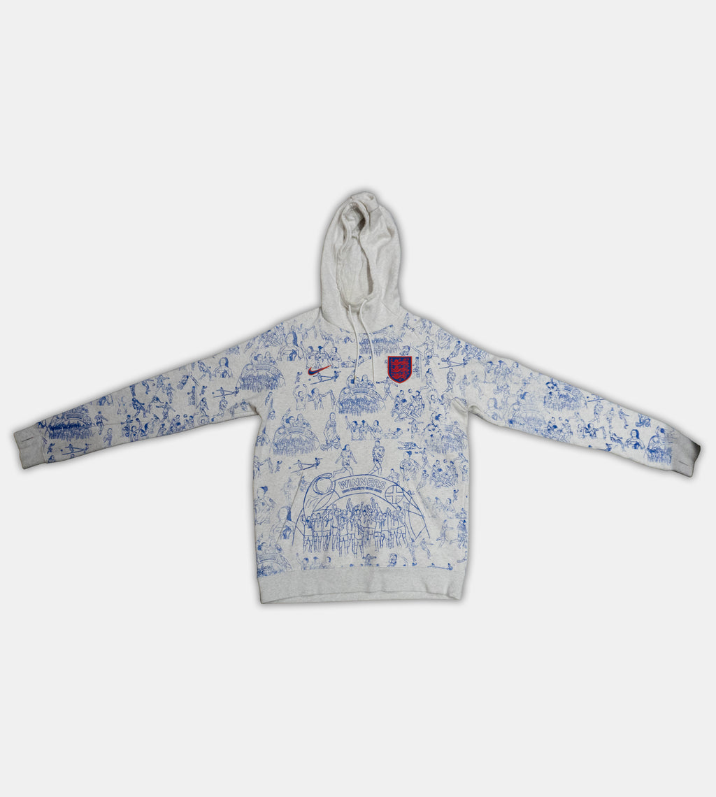 Custom Nike England Hoodie Medium