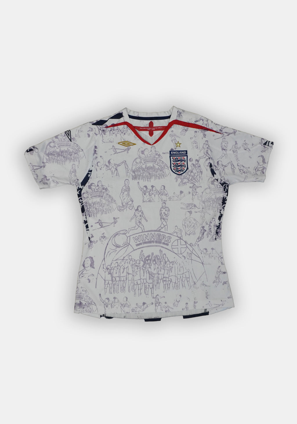 Custom Umbro England 2007/09 home shirt