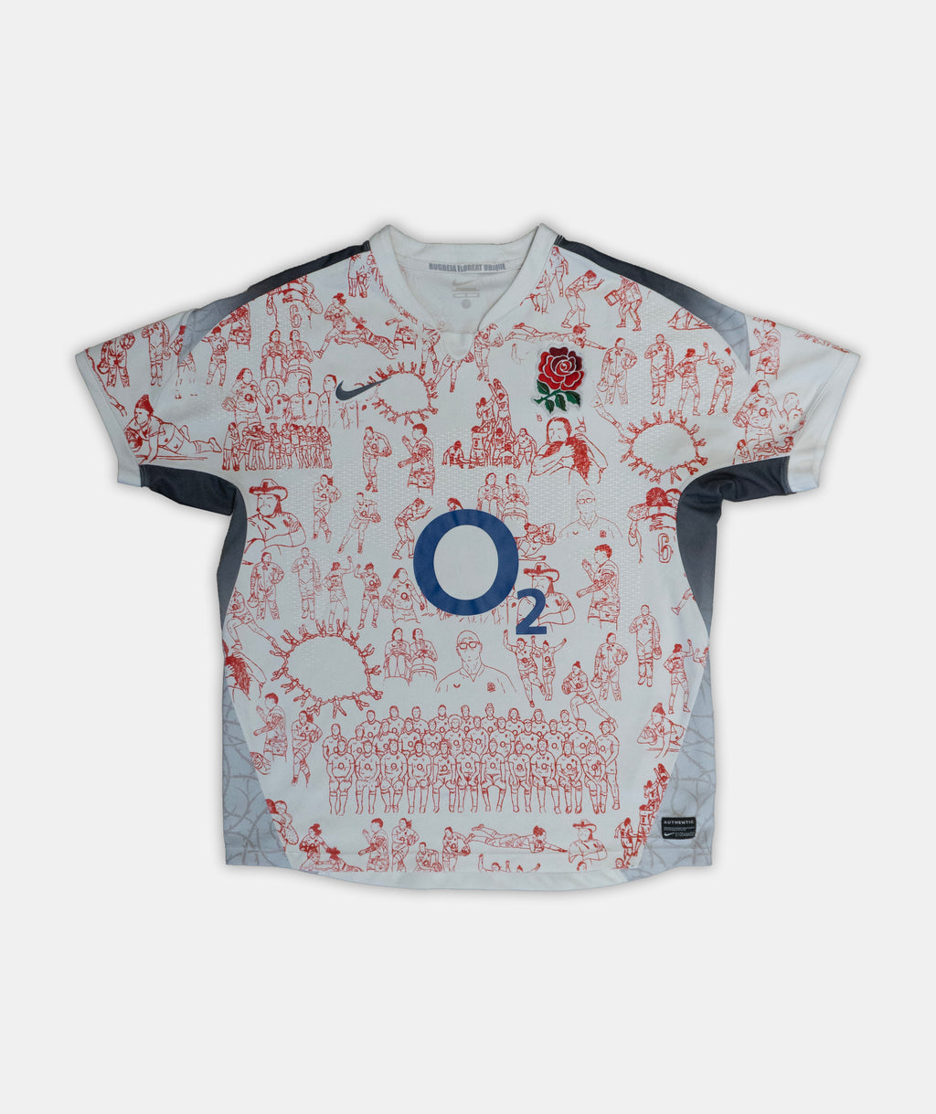 Custom Nike England Rugby top Men's Medium