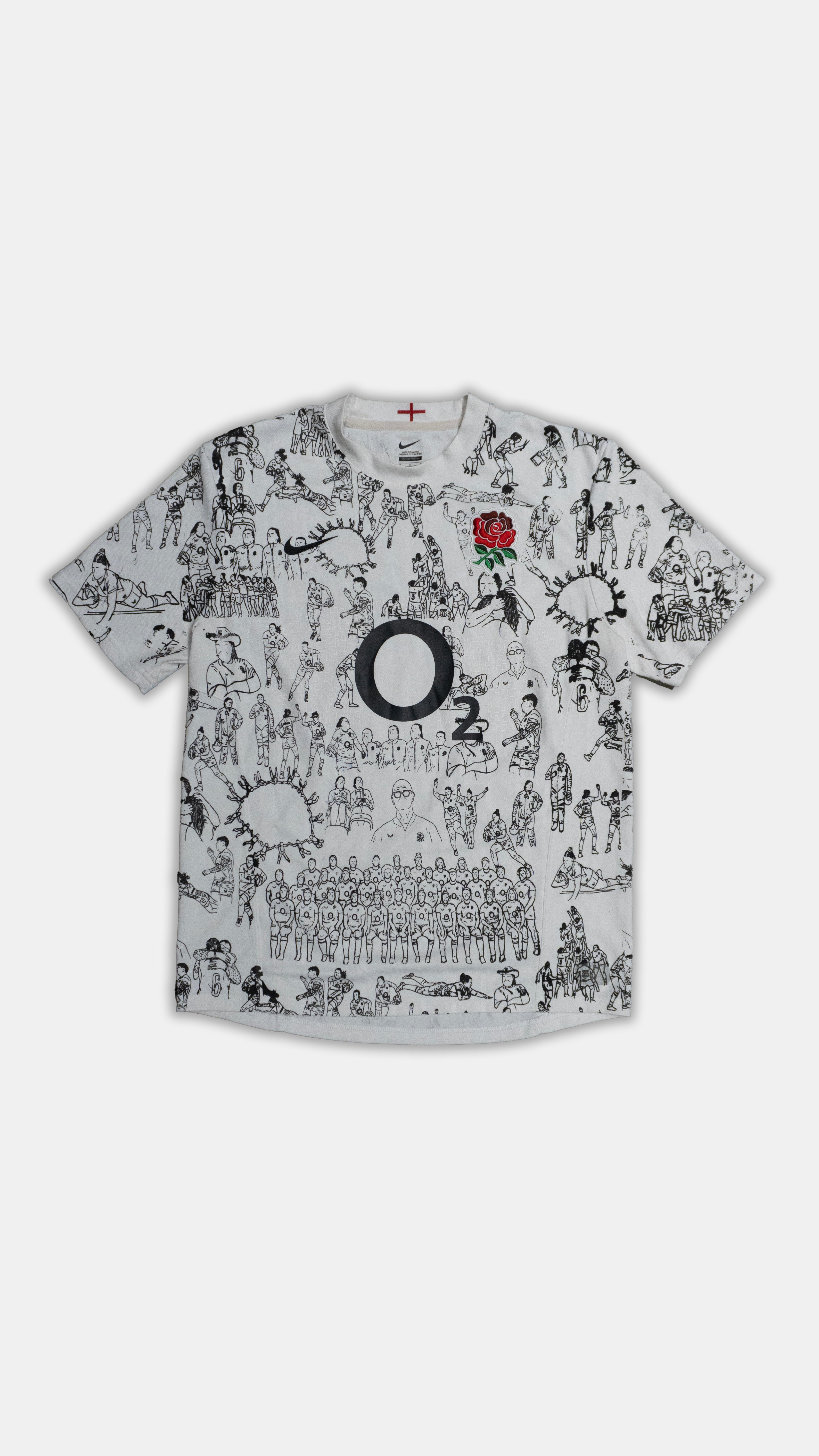 Custom Nike England Rugby top Men's Medium