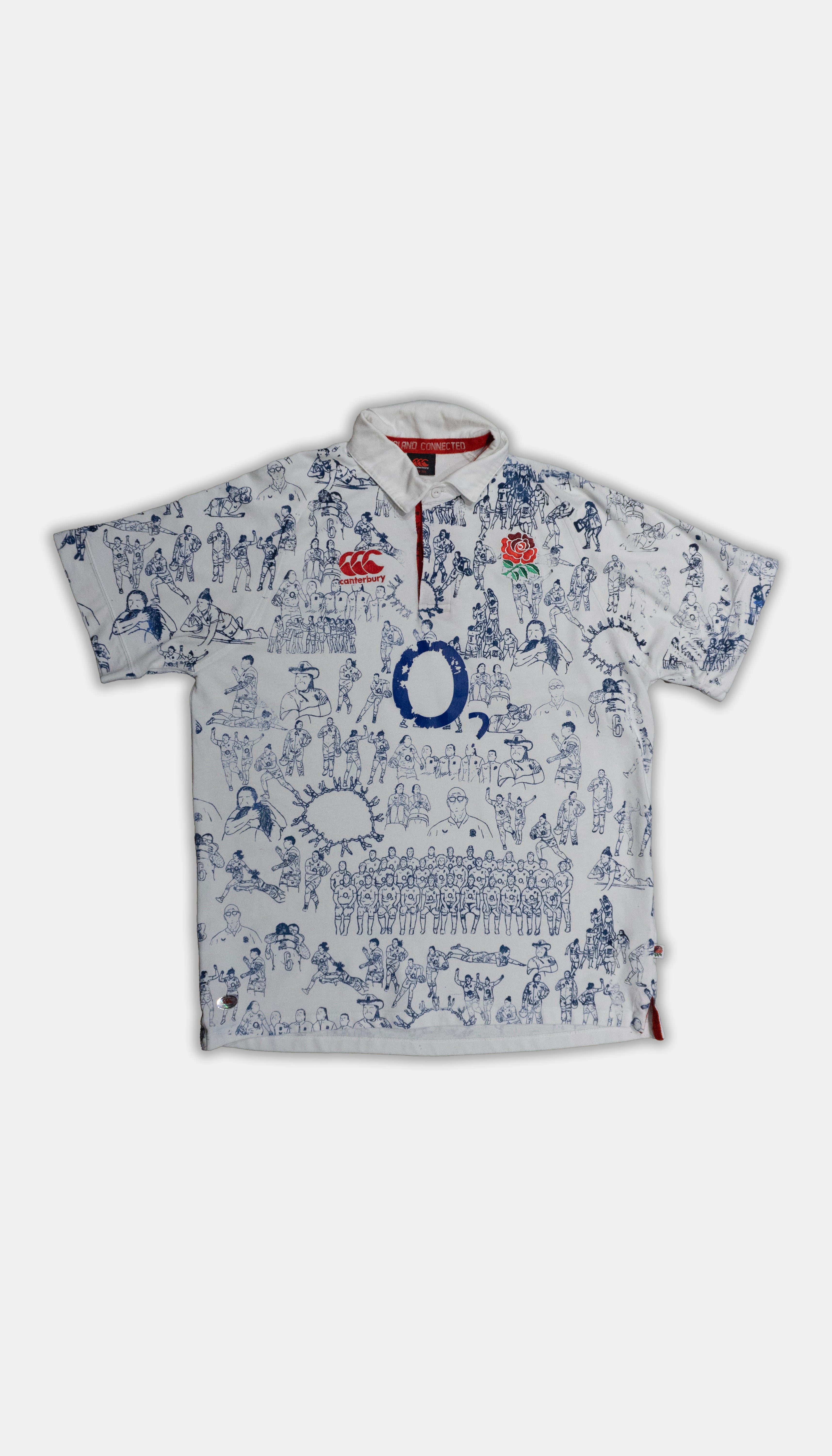 Custom Canterbury England Cotton Rugby top Men's XXL