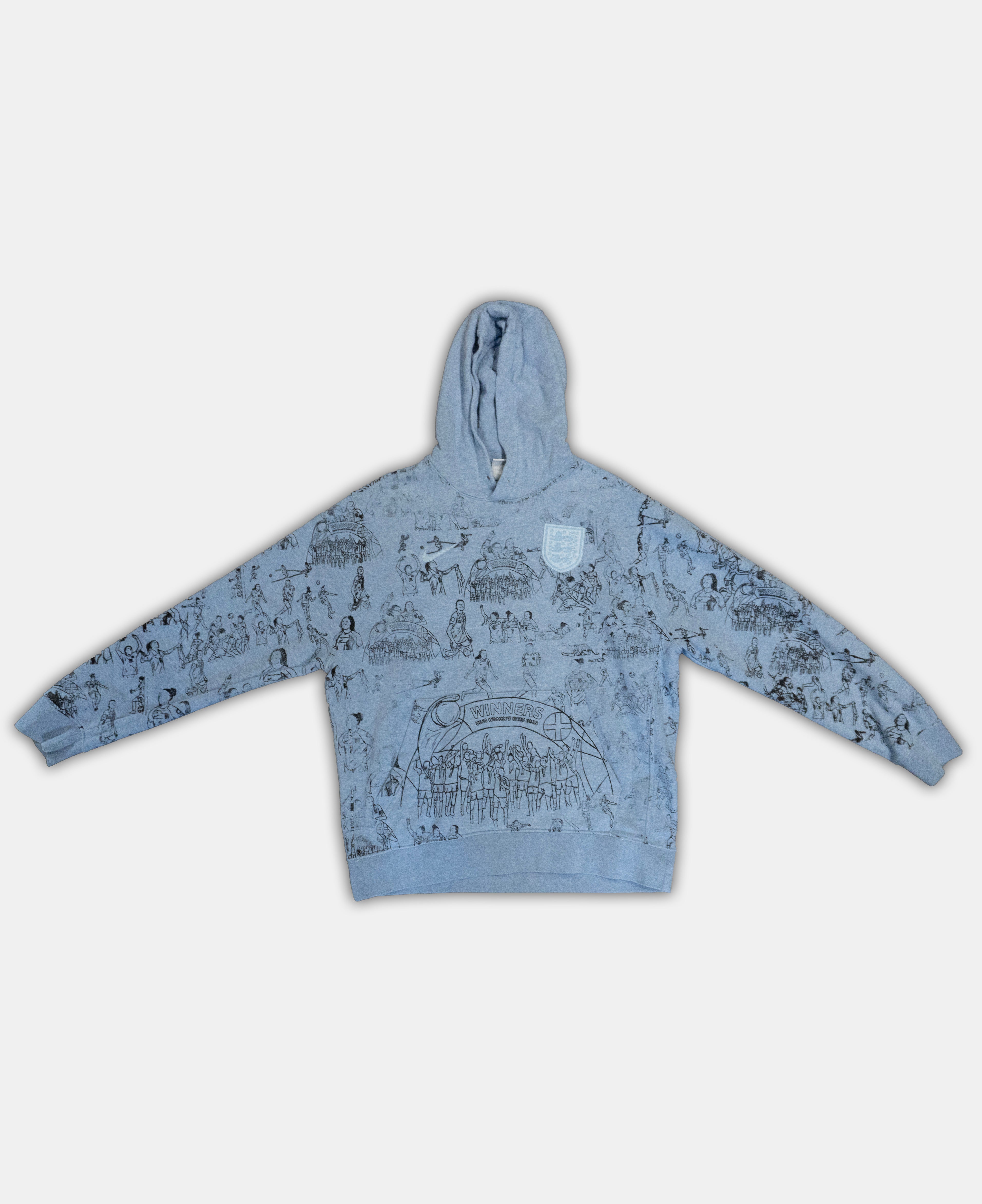 Custom Nike England Hoodie Large