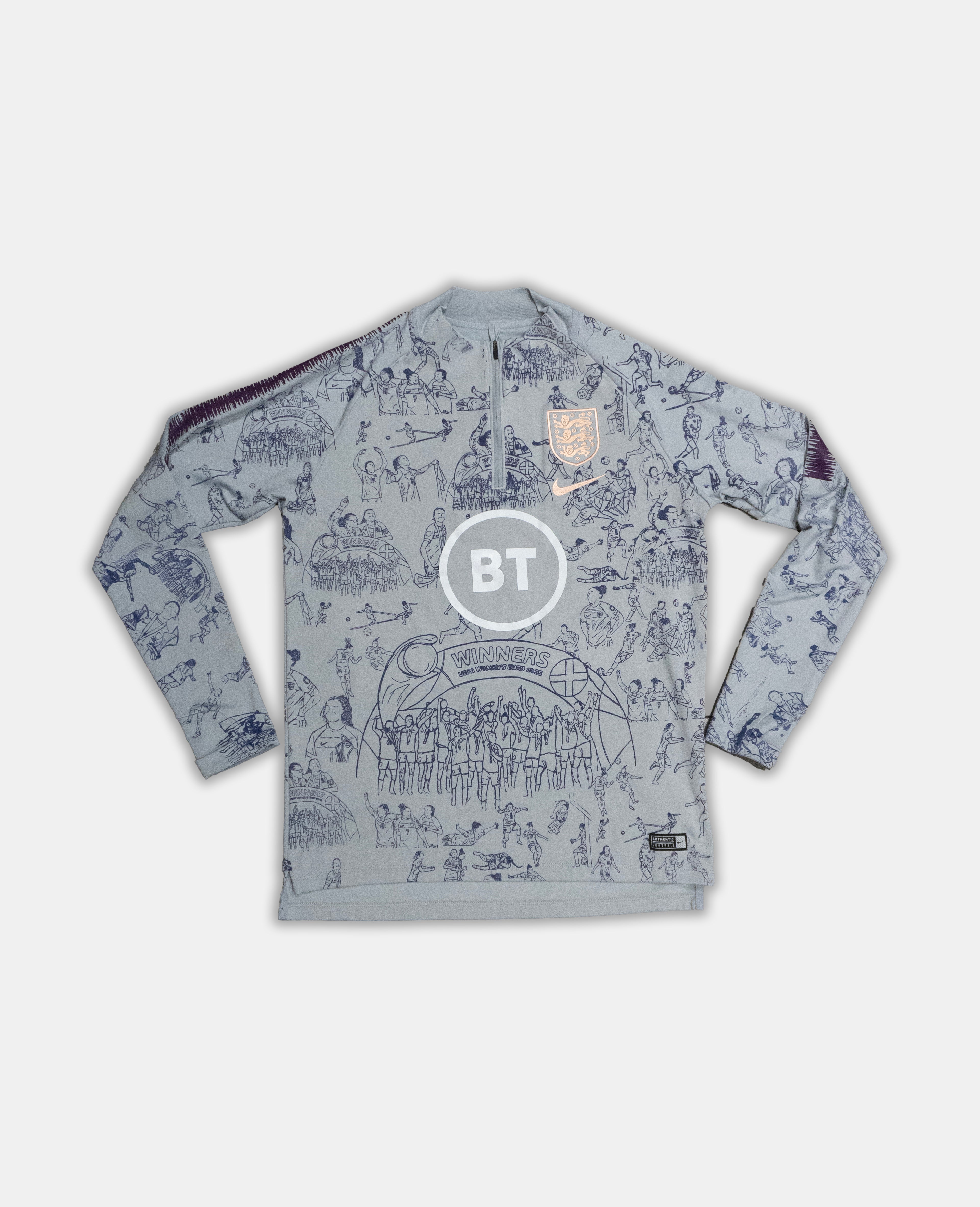 Custom Nike England grey training top