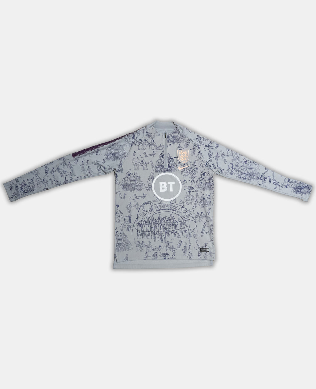 Custom Nike England grey training top