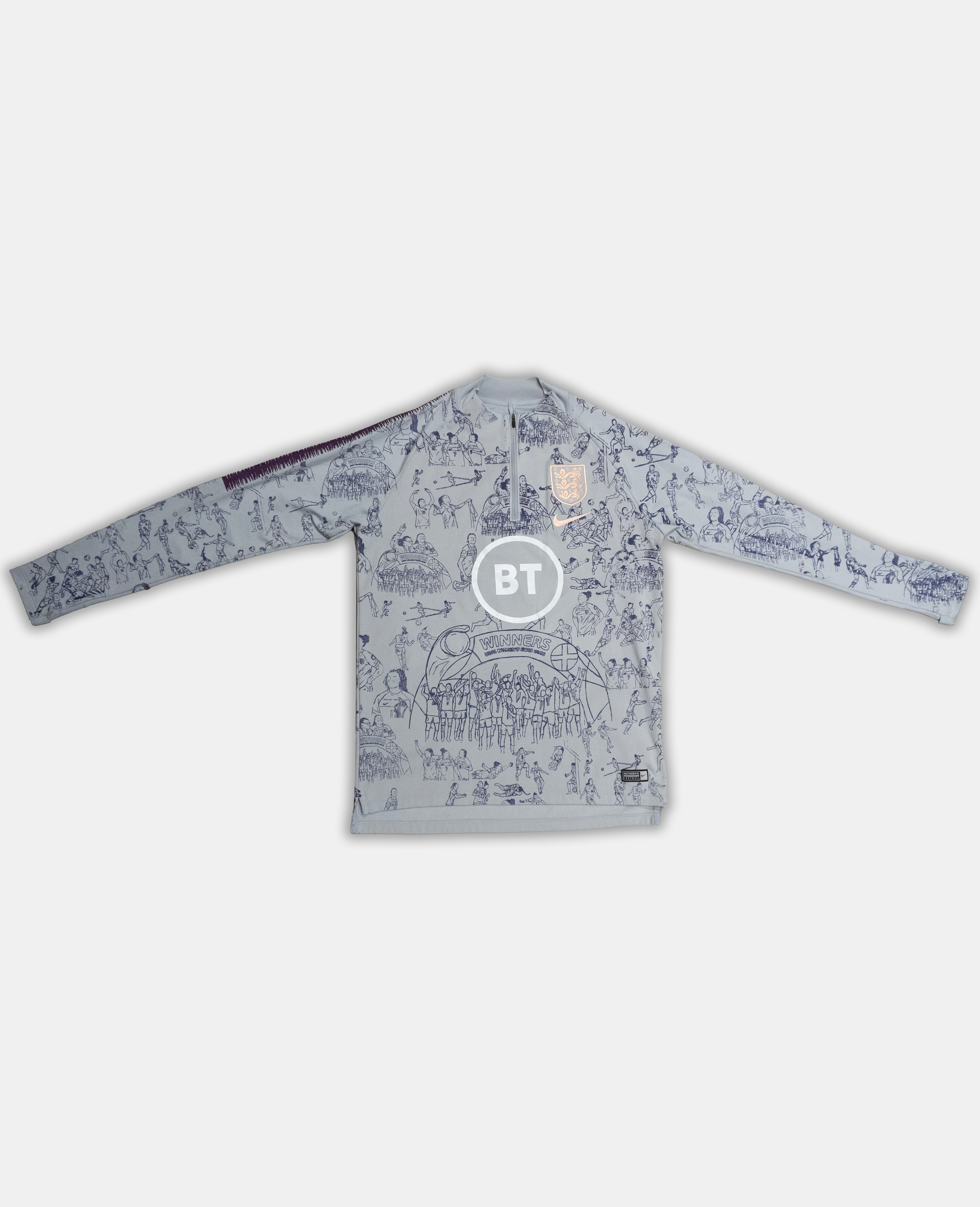 Custom Nike England grey training top