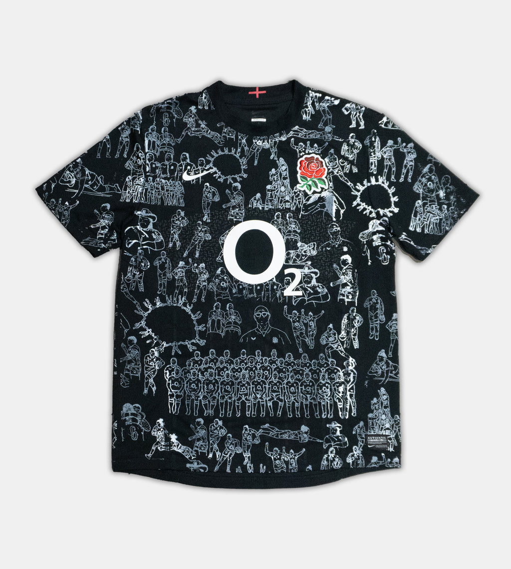 Custom Nike England Rugby top Medium