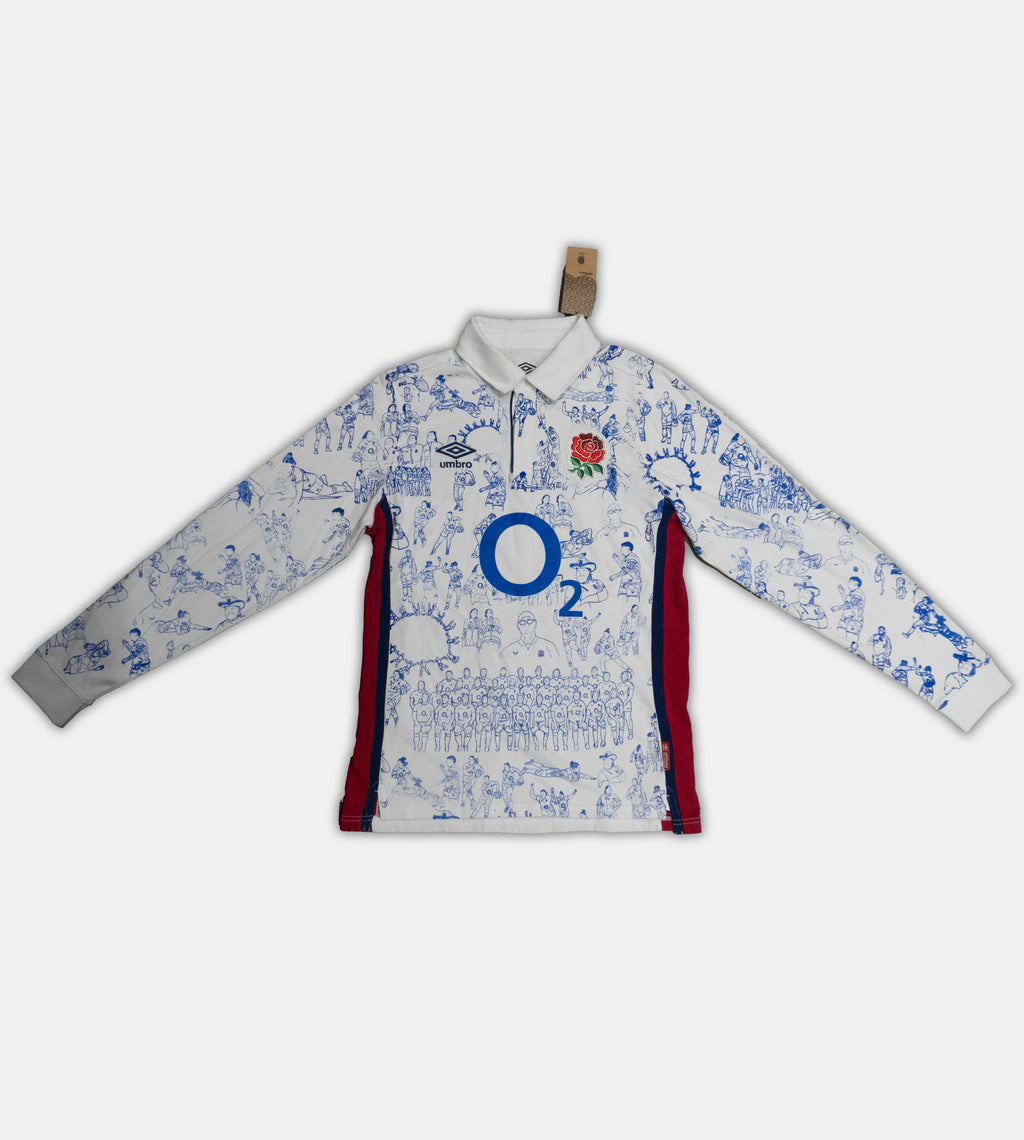 Custom Umbro cotton England rugby top Medium