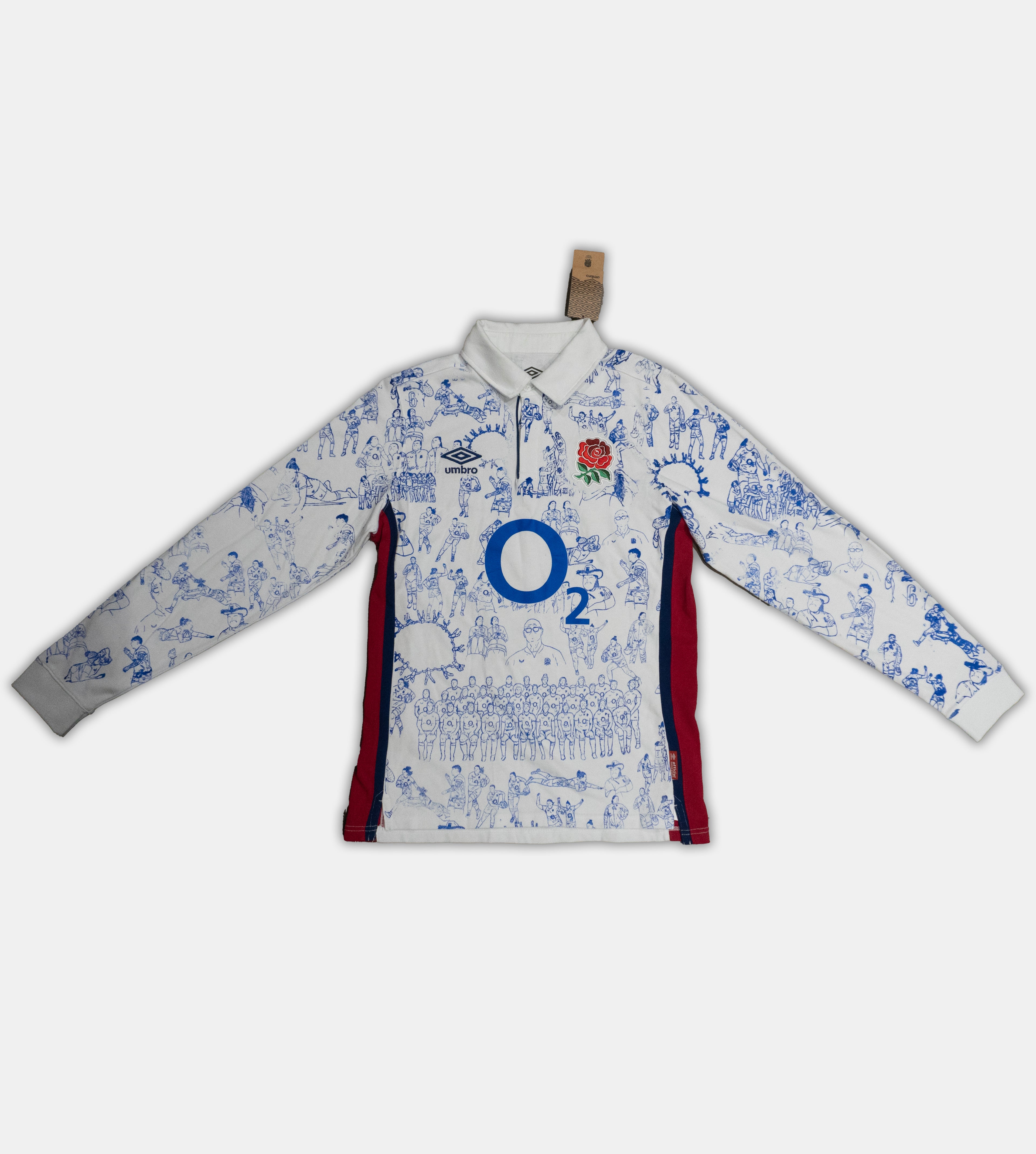 Custom Umbro cotton England rugby top Medium