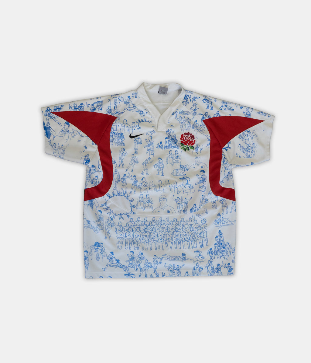 Custom Nike England Rugby top Men's Large