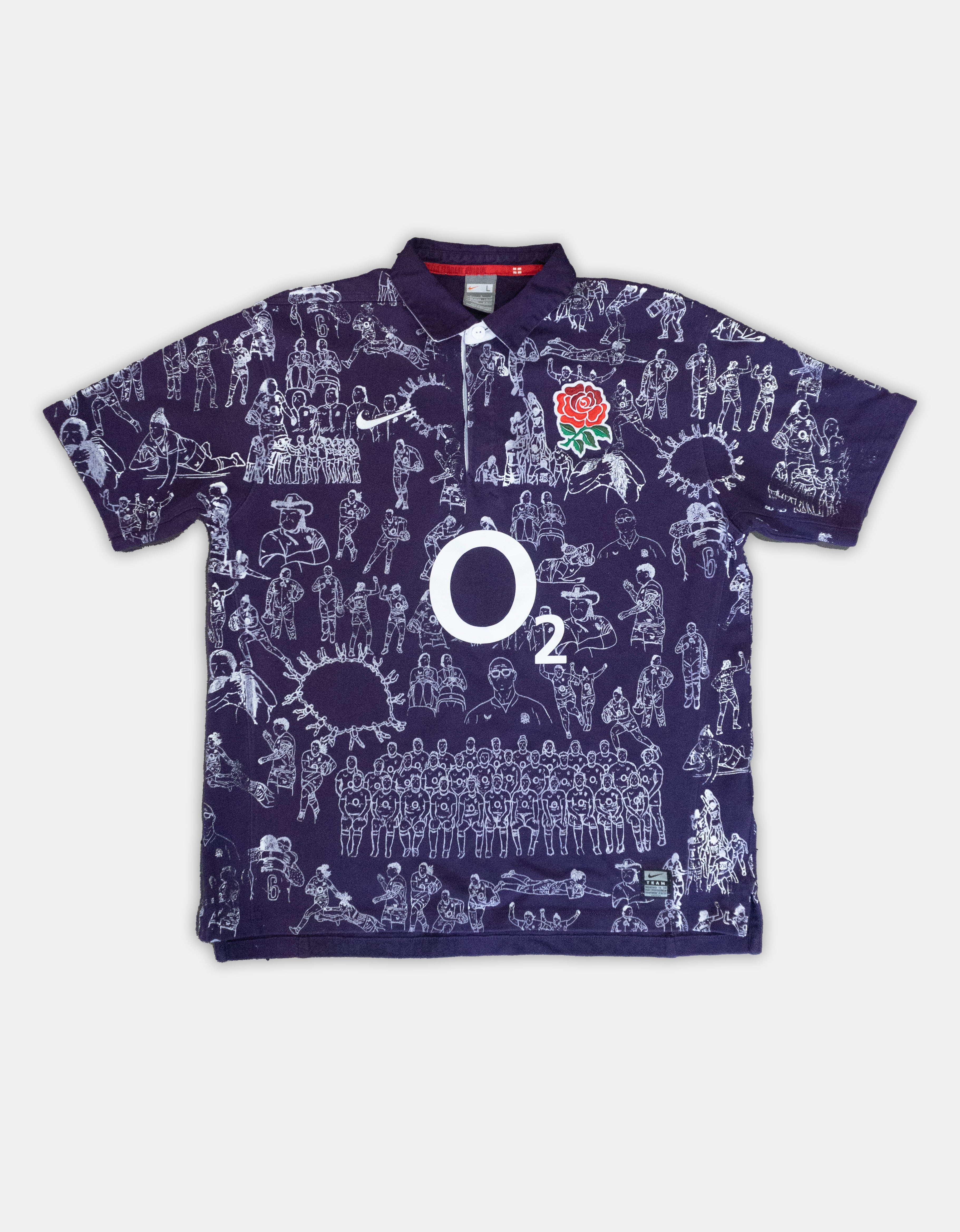 Custom Cotton Nike England Rugby top Men's Large