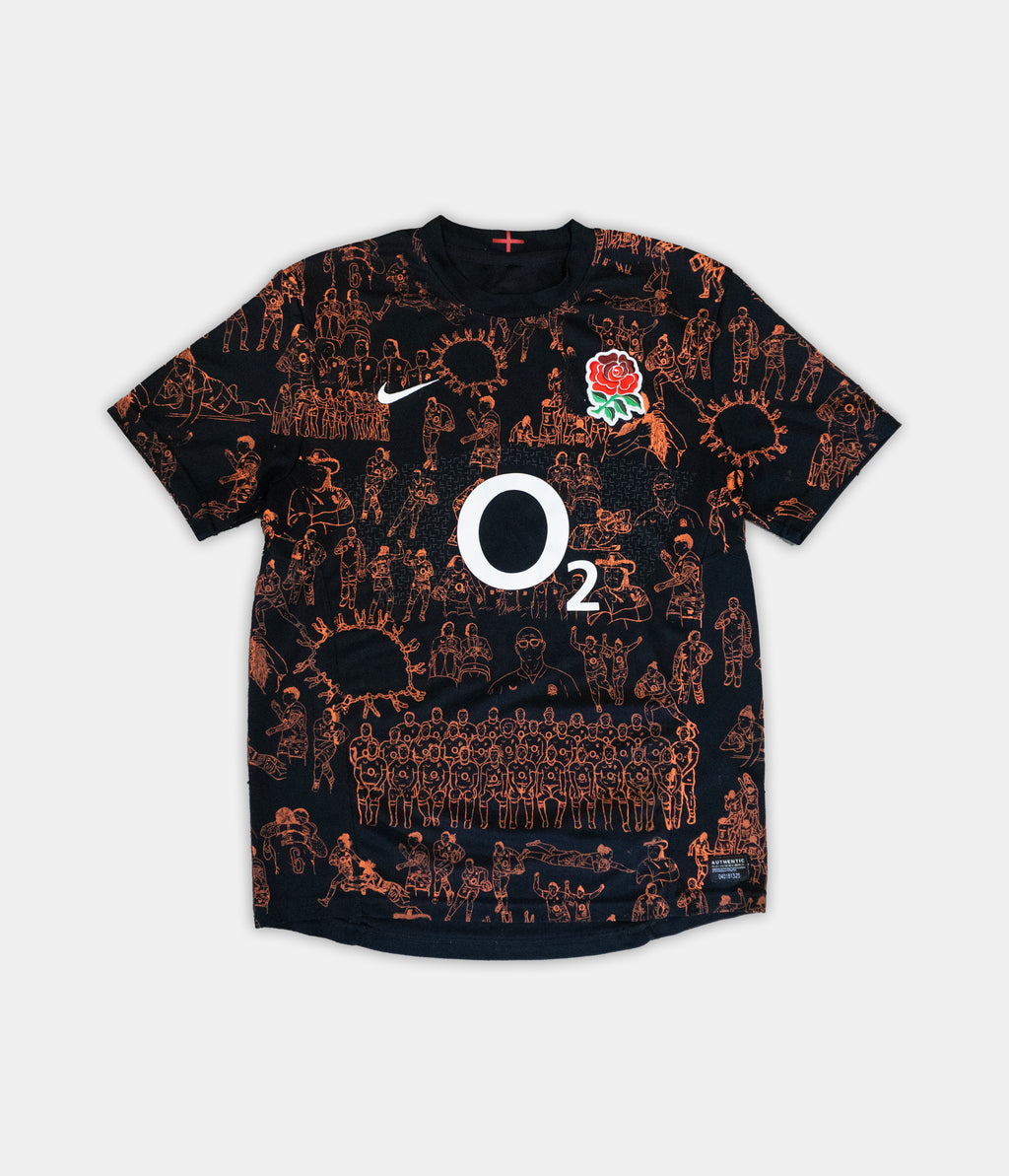Custom Nike England Rugby top Men's Medium