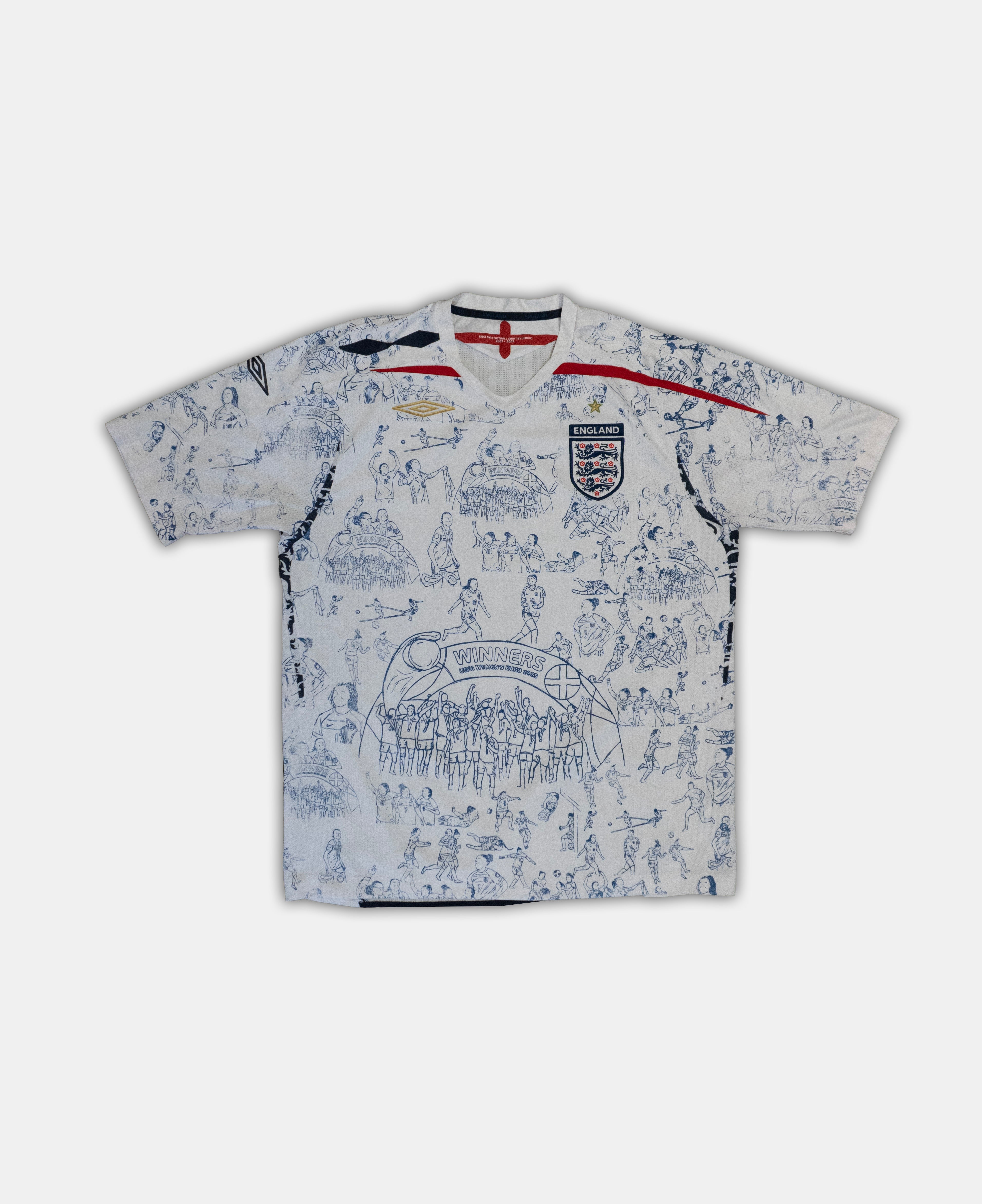 Custom Umbro England 2007/09 home shirt XL