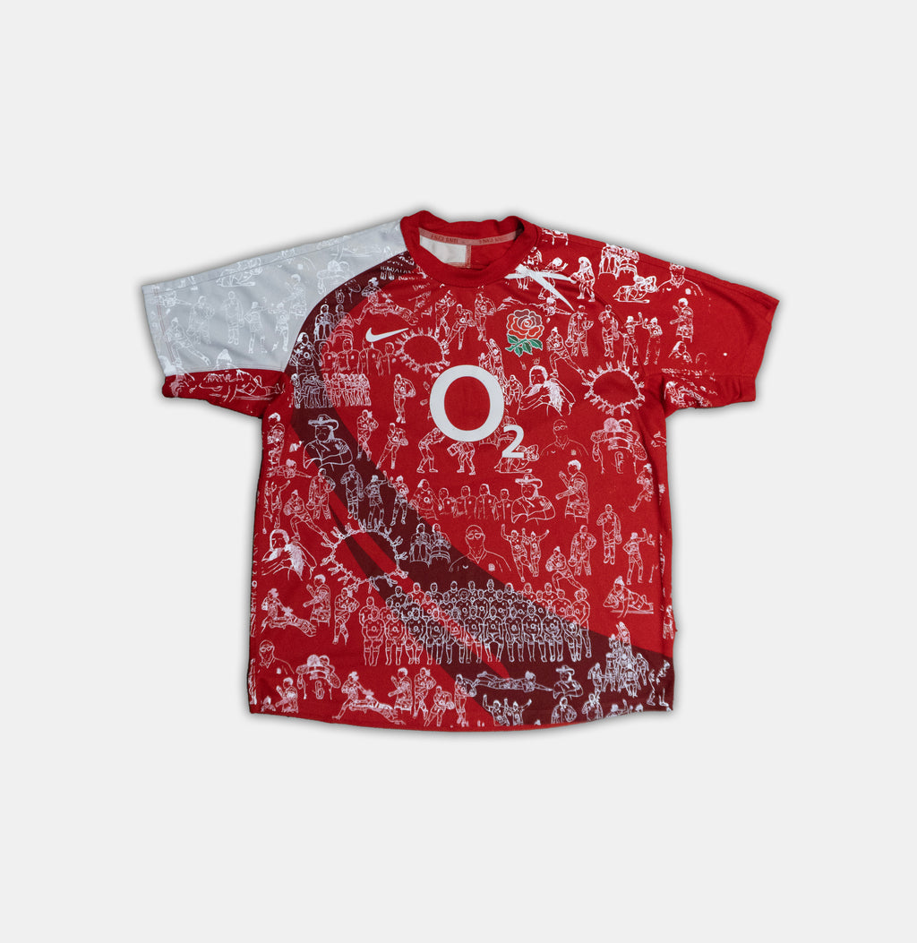 Custom Nike England Rugby top Men's XL