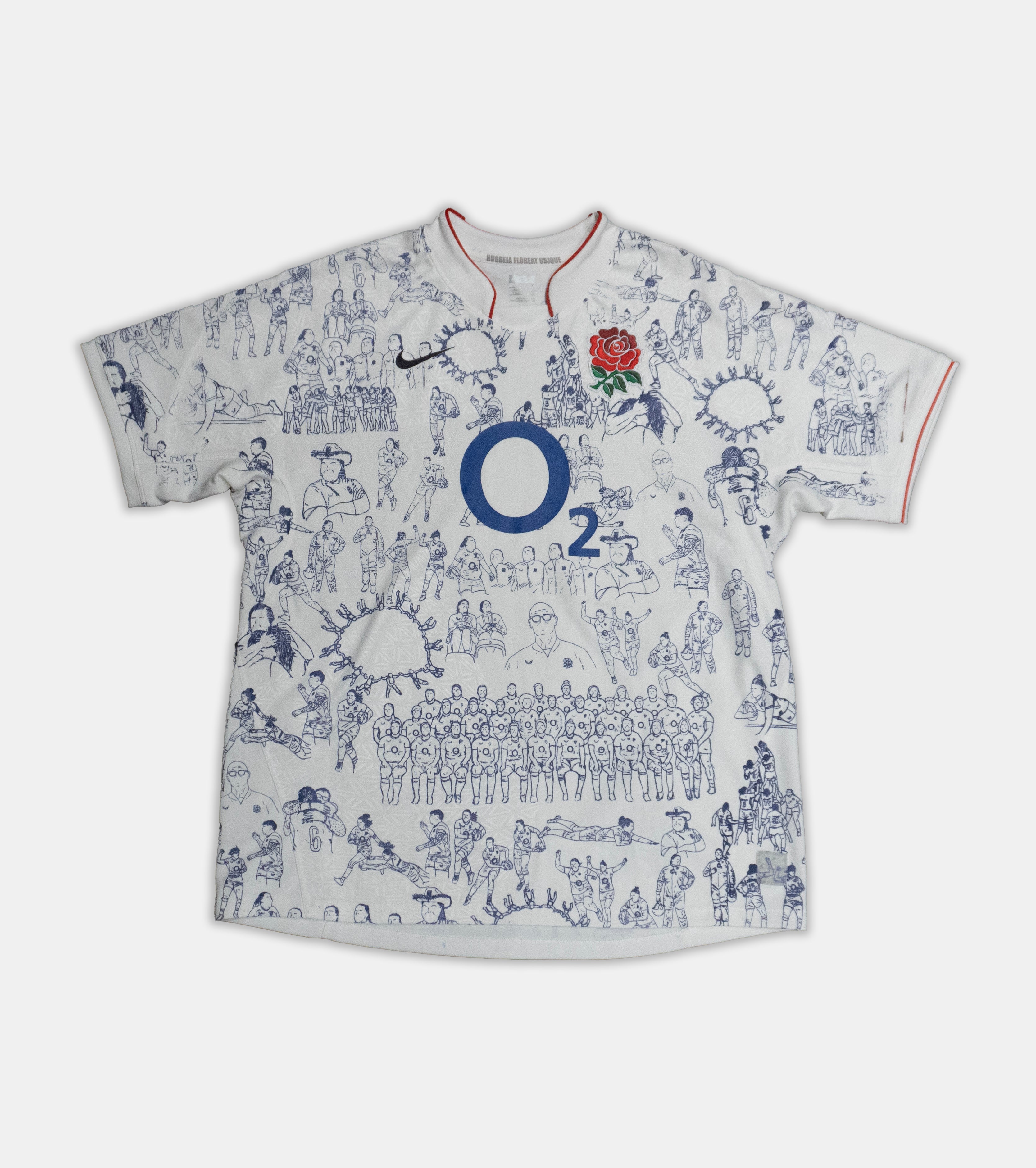 Custom Nike England Rugby top Men's Large