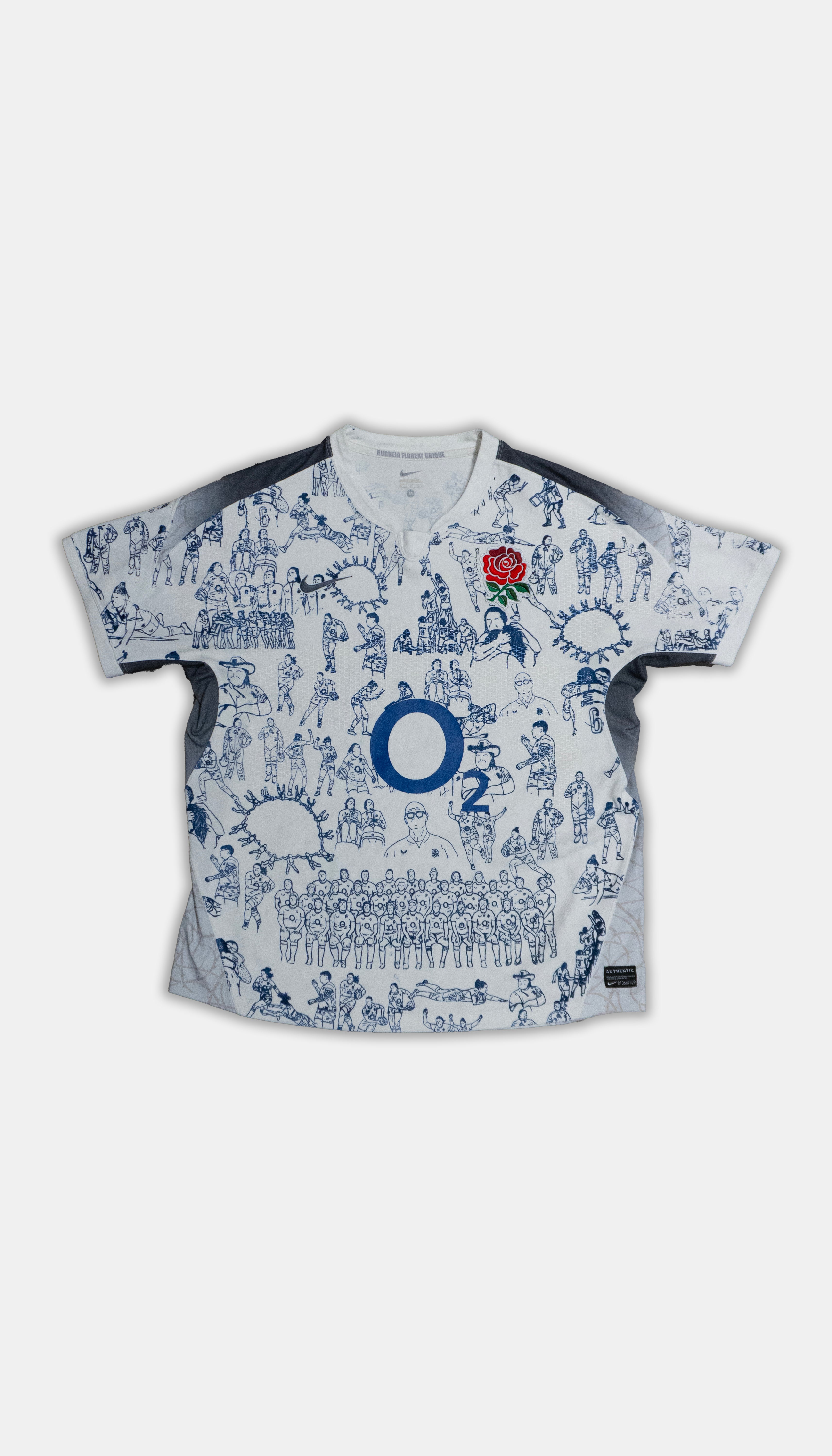 Custom Nike England Rugby top Men's Medium