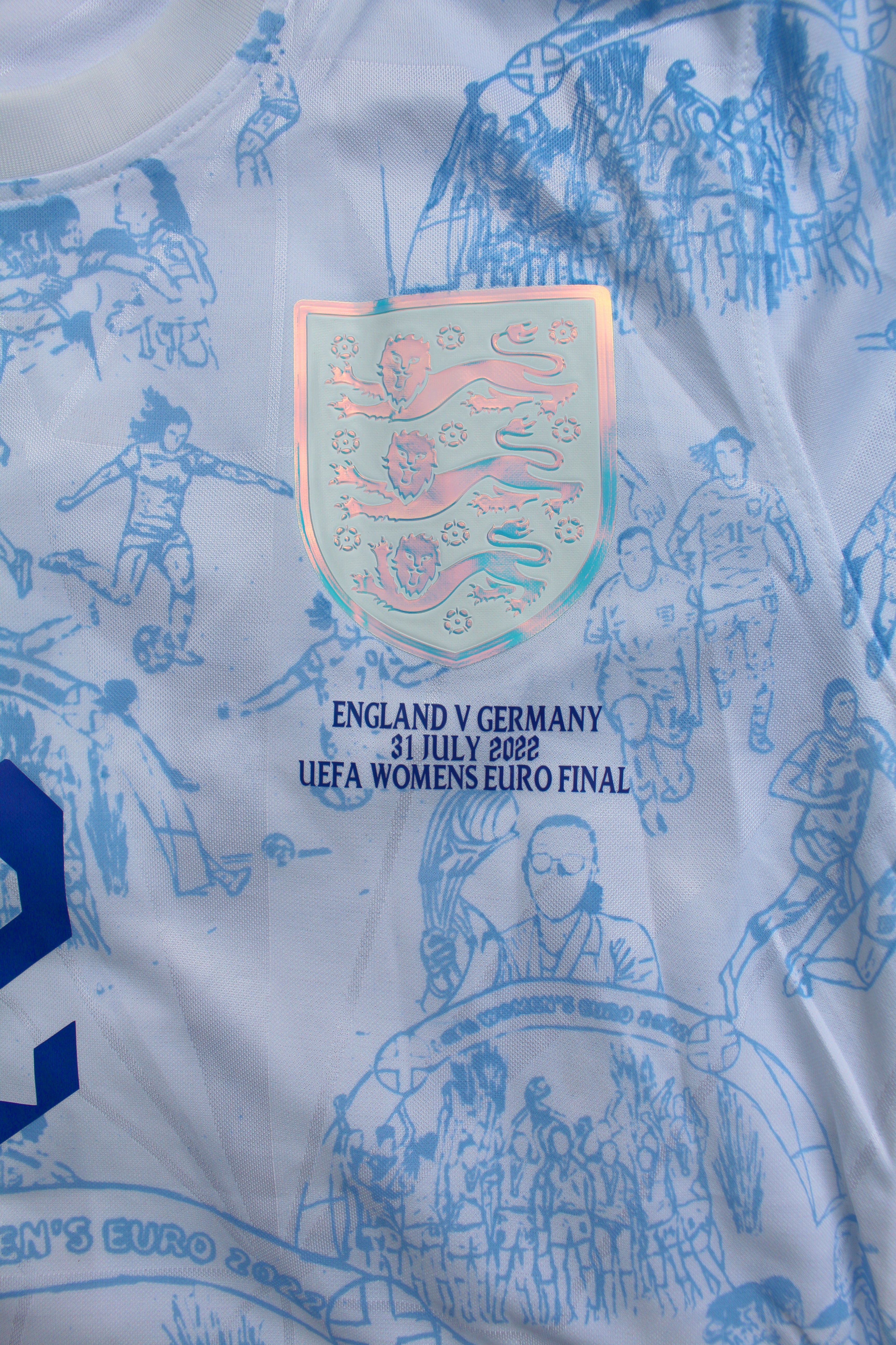 Custom England Women's Home Shirt 2022/23 J.Scott #2